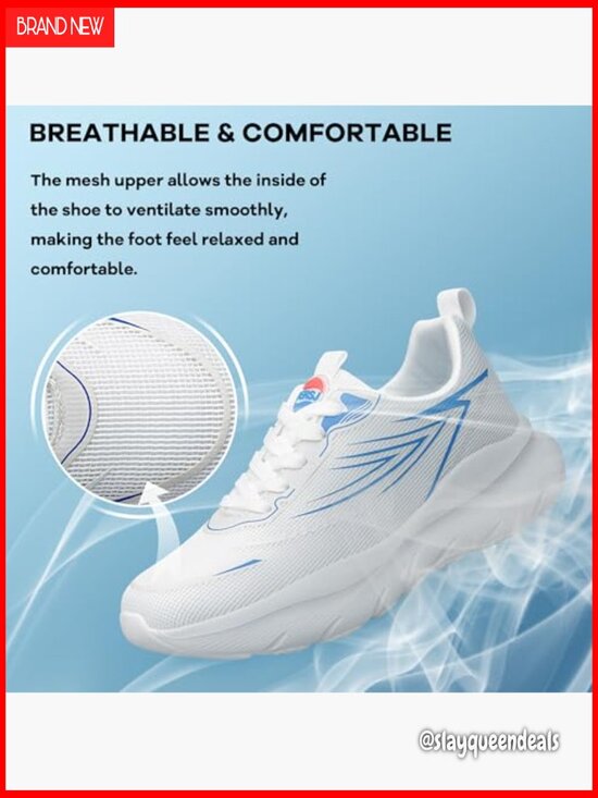 Lightweight Running Sneakers with Arch Support Luminous Lace-Up Athletic Shoes - Picture 4 of 7